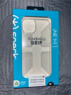 speck Clear Gemshell Grip Case for iPhone 15 Plus / 14 Plus